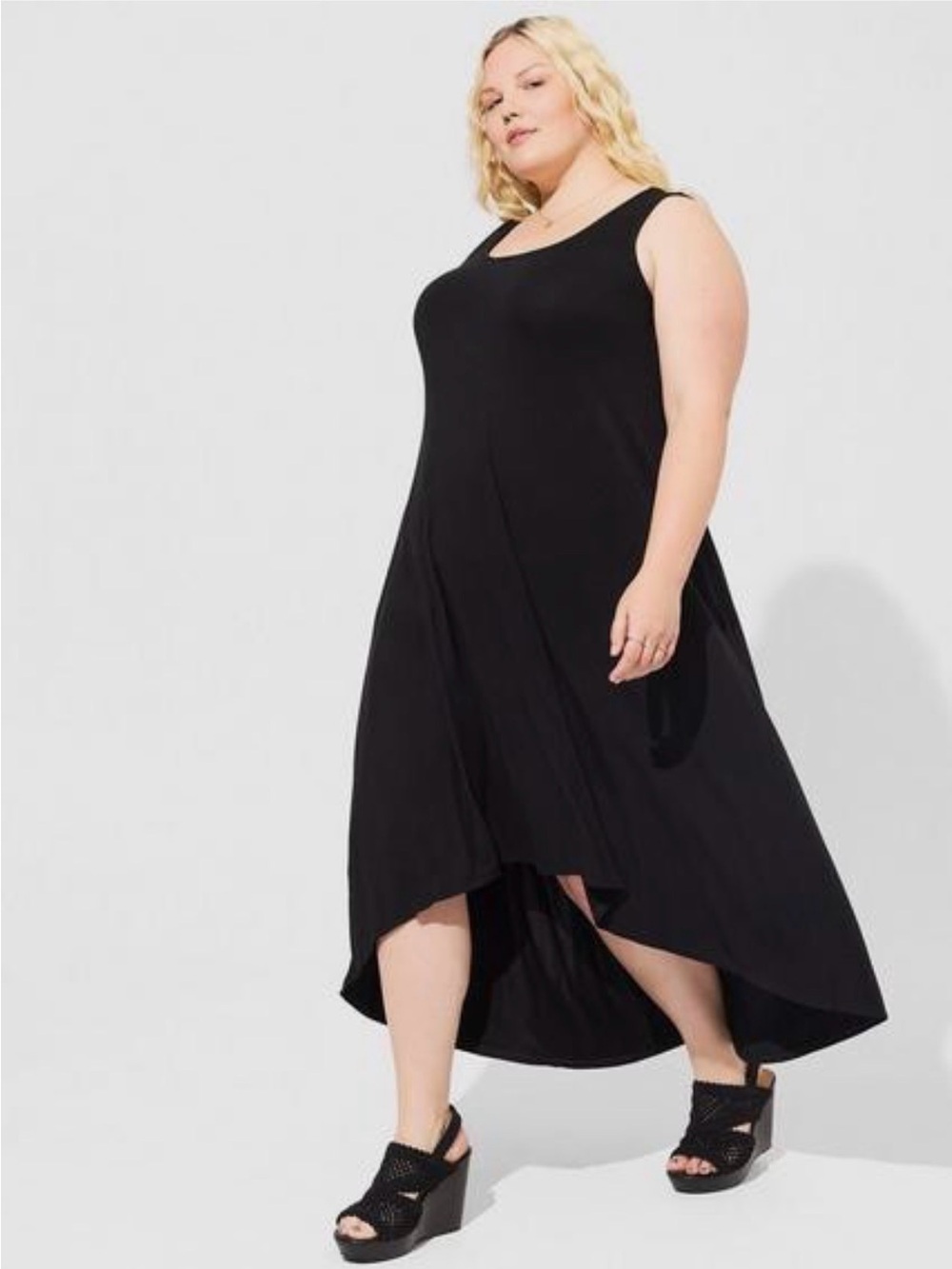 Torrid Black Sleeveless High-Low Maxi Dress